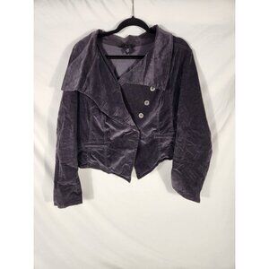 NWOT Lane Bryant Moto Jacket Fine Gray Corduroy Rocker Festival Y2K US/16